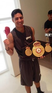 Champion Jessie Vargas received the WBA championship belt