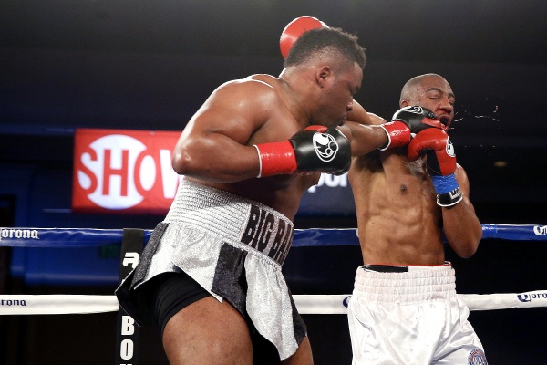Most recently, Jarrell Miller stopped Donovan Dennis in the seventh round of their January 22 clash. (Photo: Esther Lin/Showtime)